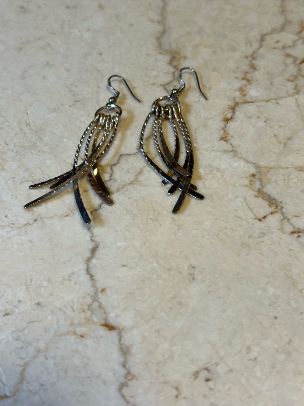 Vintage 925 Silver Dangle Fringe Earrings - Women Jewelry